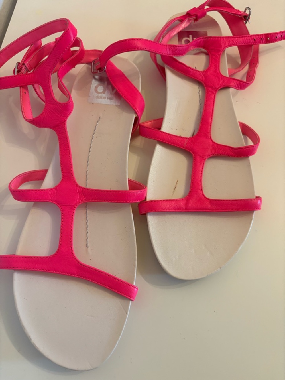 Dolce Vita Hot Pink Strappy Flat Sandals